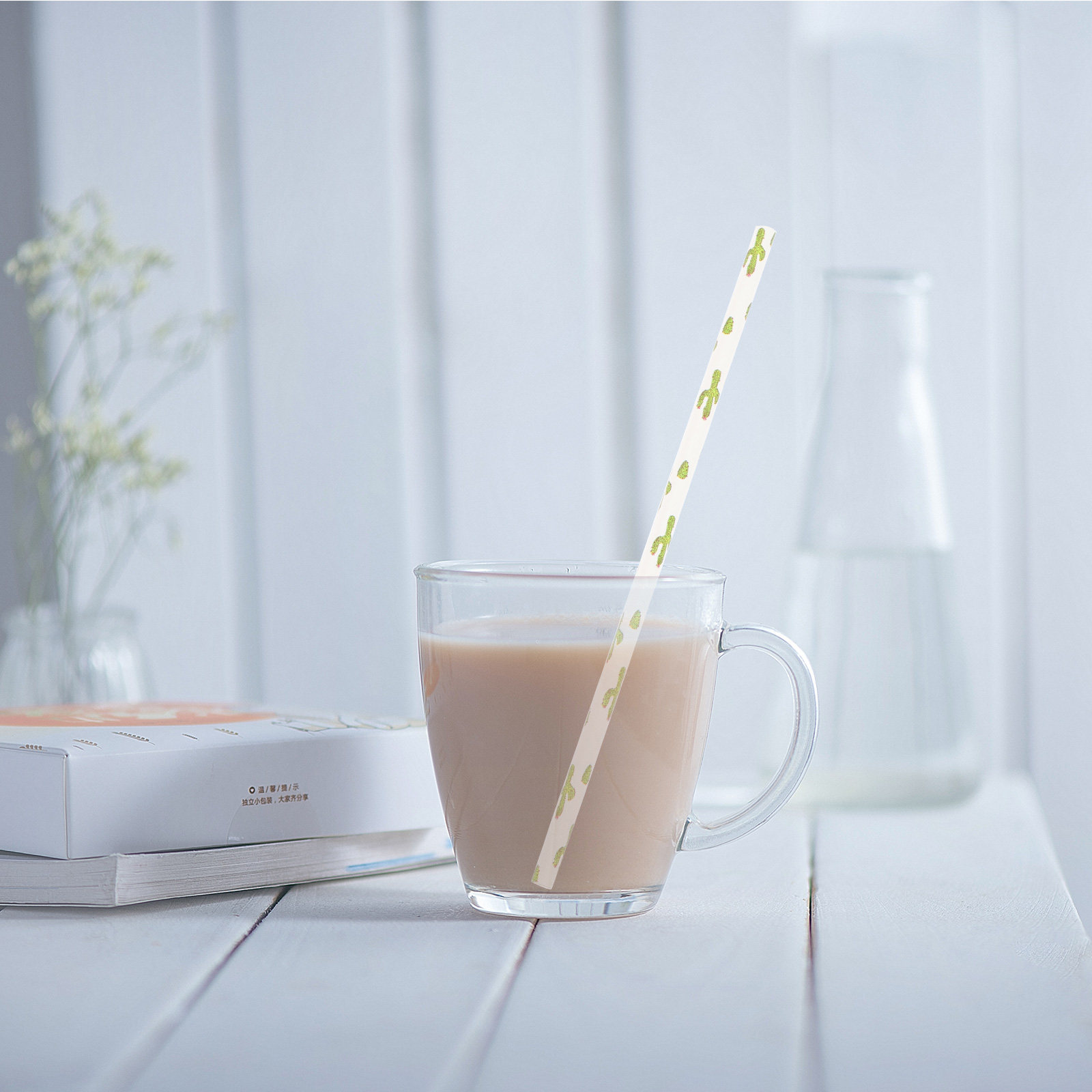 Paper Straw Color - 100개 친환경 종이 빨대, 화려하고 재미있는