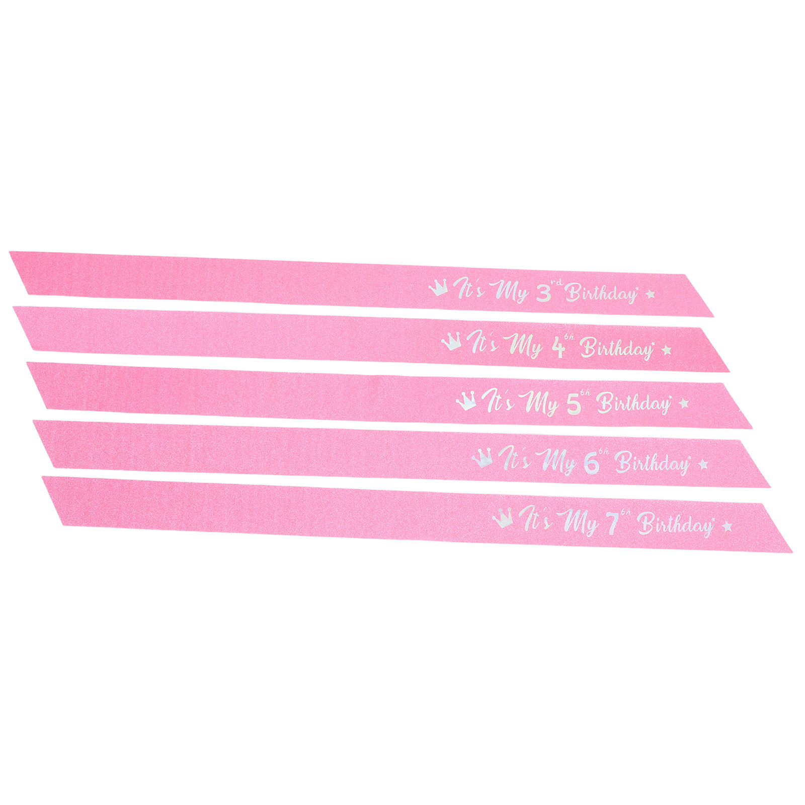 Birthday Sash Glitter - 핑크색 반짝이 장식 생일 파티용 허리띠