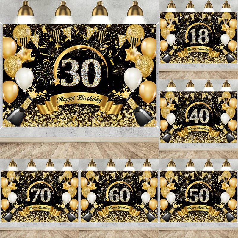 Party Banner Gold - 해피 30 번째 40 번째 50