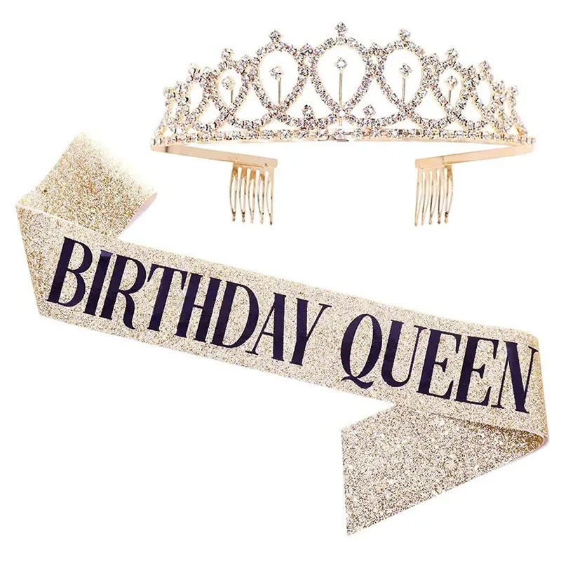 생일 여왕 왕관 소녀 여성 블링 라인스톤 크리스탈 생일 - Birthday Sash Glitter 리뷰 및 가격