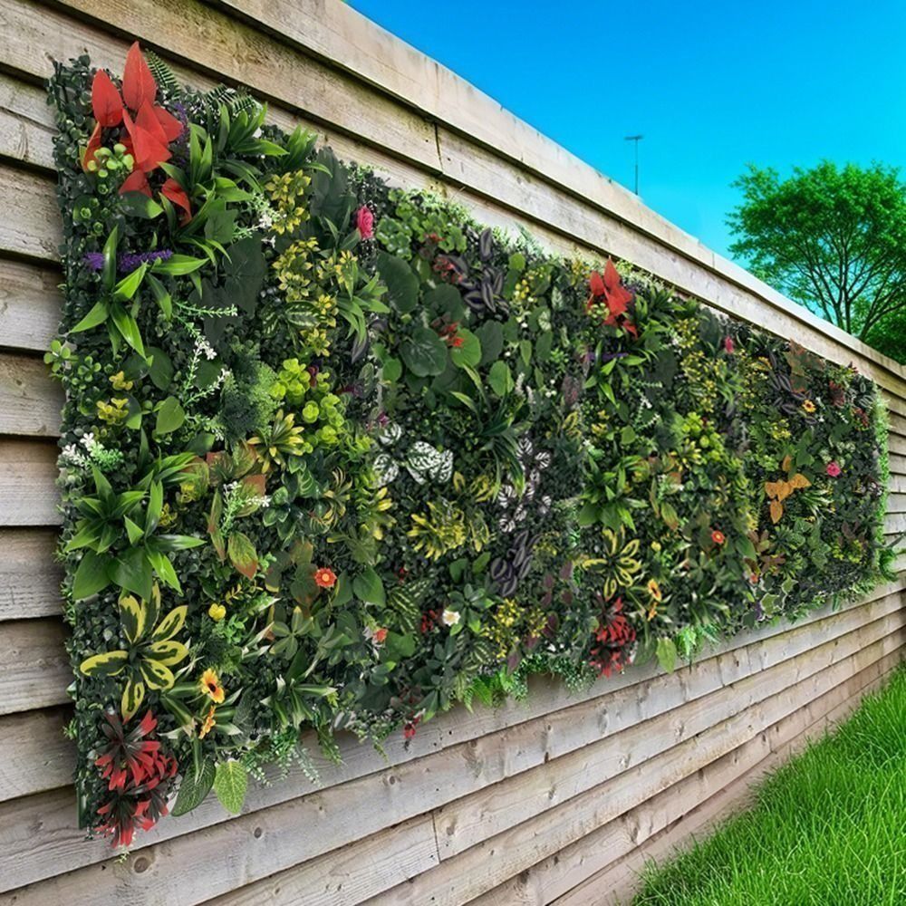 DIY 인조 식물 벽 패널 꽃 75x25cm 인조 유칼 - Flower Wall Panel 리뷰 및 가격