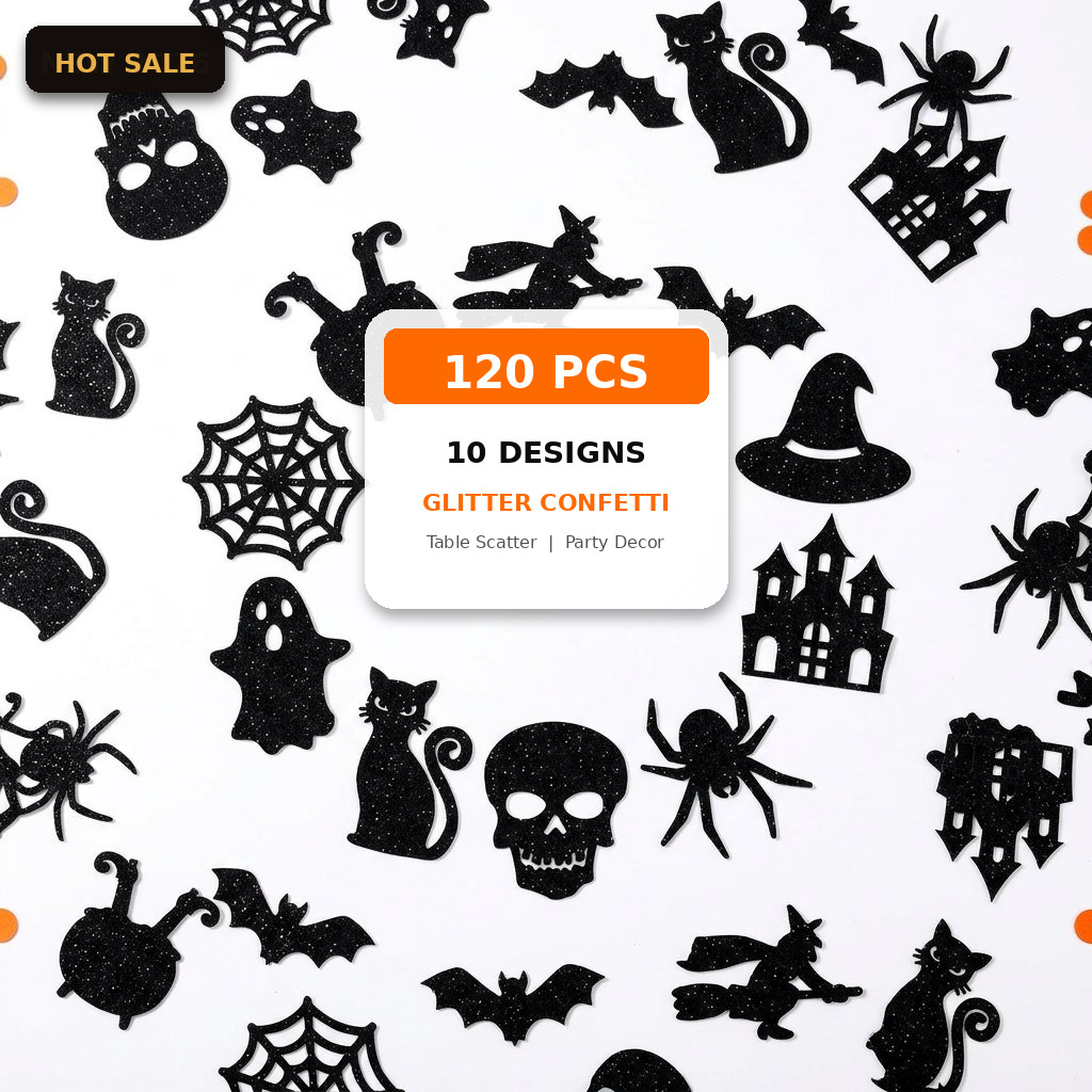 할로윈 컨페티 120개 글리터 블랙 테이블 장식 마녀  - Papercraft Supply Confetti 리뷰 및 가격