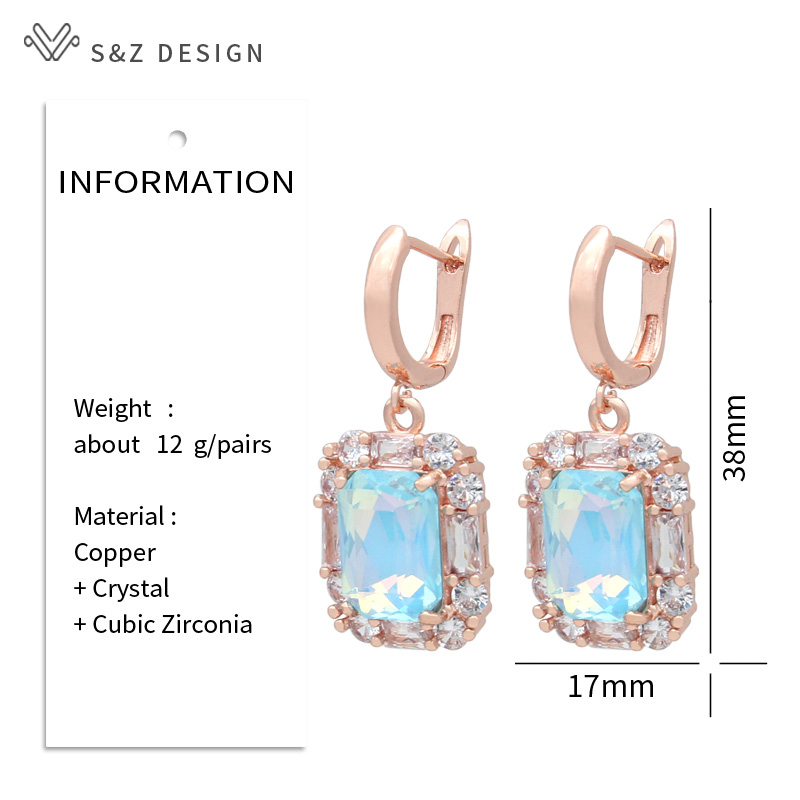 S & Z DESIGN 여성용 크리스탈 댕글 귀걸이,  - Event Z 리뷰 및 가격