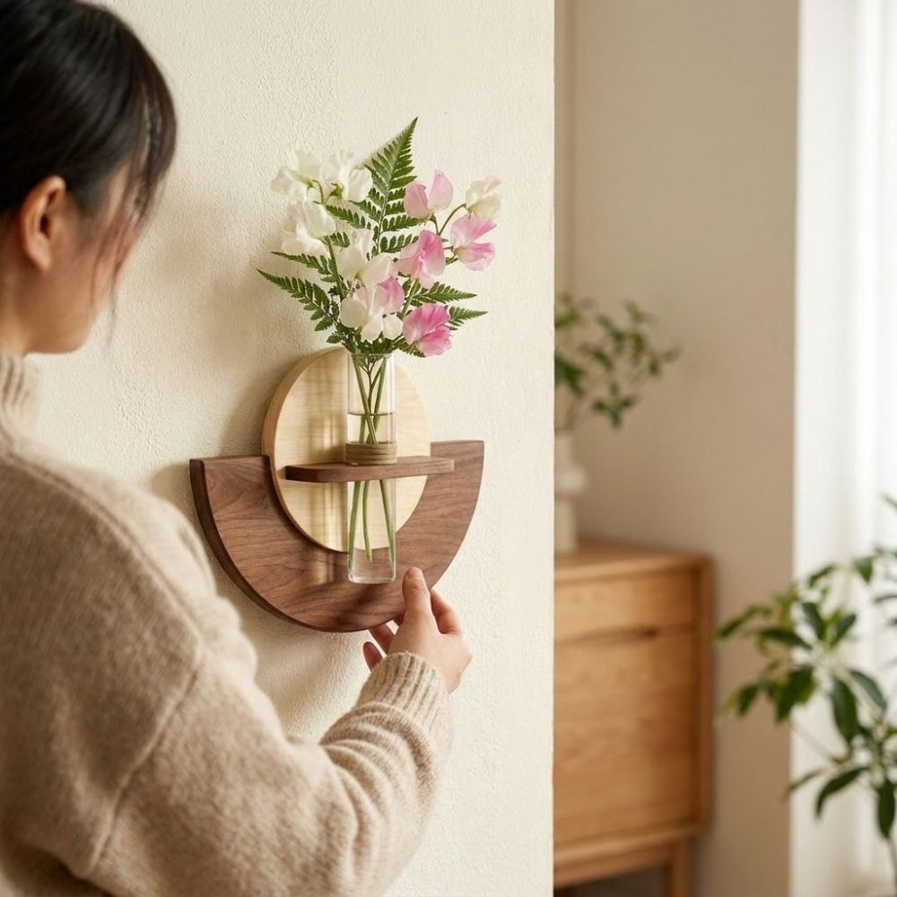 타원형 나무 벽걸이 꽃 선반 수경재배 디스플레이 공간  - Flower Wall Panel 리뷰 및 가격